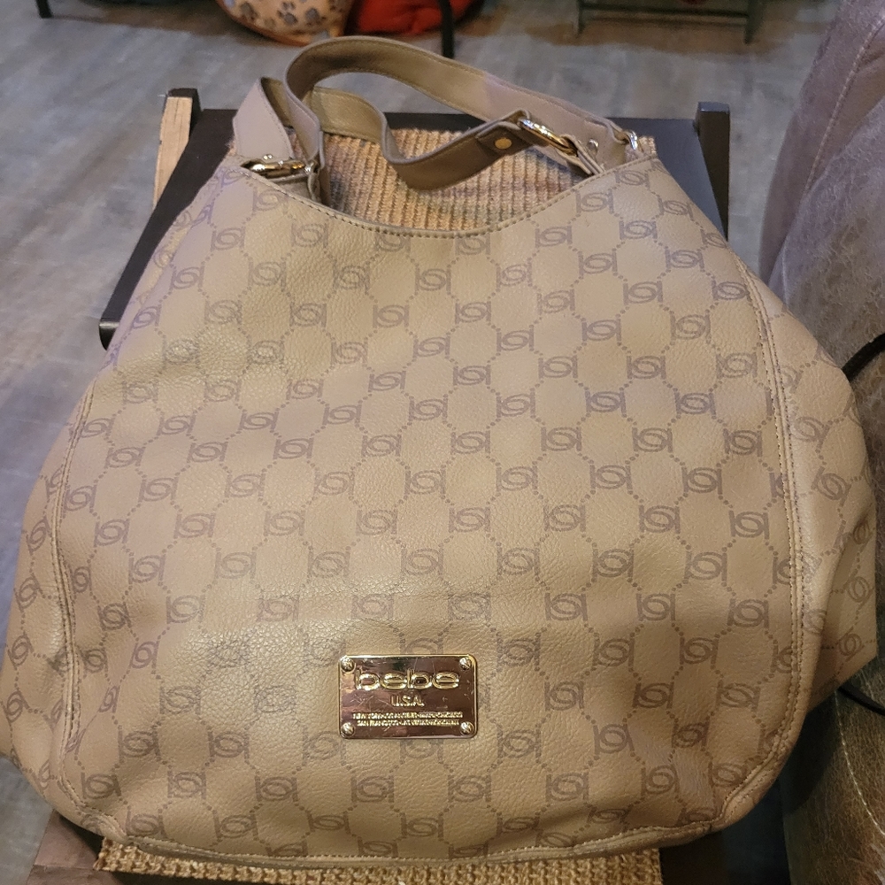 Bebe triple compartment hobo bag